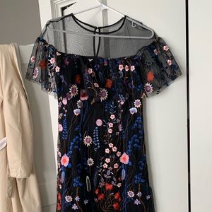 Embroidered Gianni Bino Black Dress